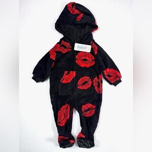 NWT FOOTED PAJAMAS Baby Hooded Fleece One Piece Sleeper M Cozy Playful NEW